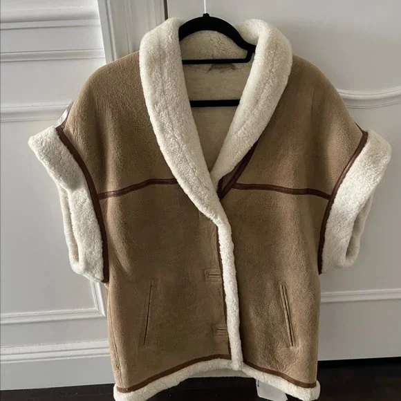 Isabel Marant Étoile Adelia Oversized Shearling Vest *NEW*